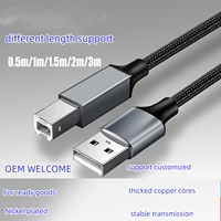 Cable USB A a USB B 2.0 de 1m 3.3 pies, trenzado de nailon con núcleo de cobre, para impresora, escáner y computadora
