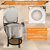 Horno Circular de Cerámica de Alta Temperatura 1300 ℃   Pantalla Táctil PID de 3.5kW y 220V para Taller, Aula, Cerámica