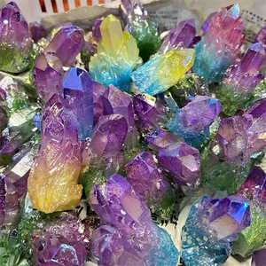 Wholesale Healing <b>Crystal</b> Stones Rainbow Angel Aura Pineapple Quartz <b>Cluster</b> for Jewelry Making - Product Image 4