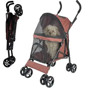 Low MOQ Pet Transport Trolley Foldable Pet Dog Stroller for Teddy Fold Puppy Pushchair