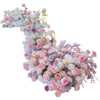 Grenzüberschreitende Europäische Rosa Seidenrosen-Kunstblumen-Girlande für Valentinstag, Weihnachten, Hochzeit und Partys
