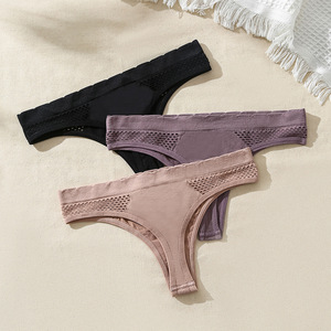 Pour <span class=keywords><strong>Amazon</strong></span> européen américain nouveau Style sans couture string séchage rapide pur coton entrejambe taille basse Sexy chaud femmes <span class=keywords><strong>sous</strong></span>-vêtements - Product Image 1