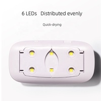 Lampe à ongles personnalisée sans logo Sun Mini 6W Machine de séchage de lampe à ongles Led Uv lampes à ongles pr câble USB portable lampe à ongles pour le durcissement du vernis à gel