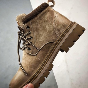 Chaussures robustes unisexes rétro en cuir, style workwear, pour l'hiver, antidérapantes, imperméables, avec sangle tressée, durables et élégantes - Product Image 6