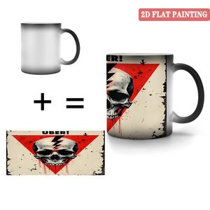 Mug en céramique noir givré 11oz, tasse magique changeante de couleur, tasse de voyage sensible à la chaleur - Product Image 4