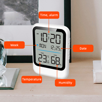 Réveil numérique thermomètre hygromètre table électronique Snooze rétro-éclairage température humidité montre avec heure réveil