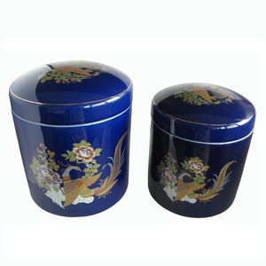 Variété de haute qualité tailles bleu <span class=keywords><strong>funéraire</strong></span> crémation mémorial cendres urne vases en <span class=keywords><strong>céramique</strong></span> - Product Image 4