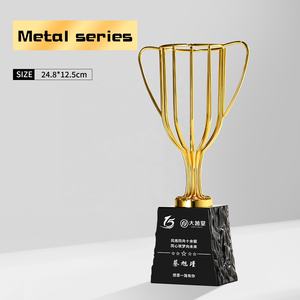 2024 नई थोक कस्टम धातु ट्रॉफी खेल प्रतियोगिता चैंपियन इवेंट शानदार क्रिस्टल ट्रॉफी अनुकूलित लोगो शब्द - Product Image 6