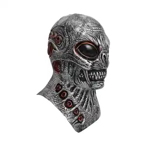 Wholesale Scary Zombie Screaming Exploding Brain Hats Weird Latex Halloween Skull Mask Halloween Props