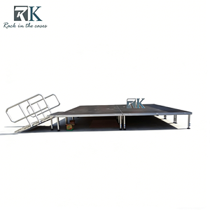 Plateforme de scène portable en alliage d'aluminium, pliable, avec pieds réglables, podium pour concerts - Product Image 2