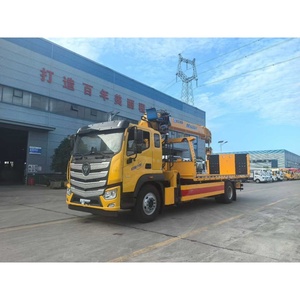 Camion de <span class=keywords><strong>remorquage</strong></span> à plateau plat FOTON 4x2 avec grue de 10 tonnes, camion de dépannage routier - Product Image 1