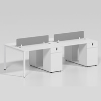 Table de bureau moderne ouverte modulaire pour 4 personnes avec poste de travail et écran design pour bureau