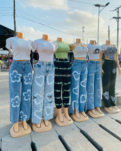 Commercio Estero per Jeans da Donna Scatto Reale Versione Coreana <span class=keywords><strong>a</strong></span> <span class=keywords><strong>Vita</strong></span> <span class=keywords><strong>Alta</strong></span> Gamba Larga <span class=keywords><strong>Pantaloni</strong></span> <span class=keywords><strong>a</strong></span> Zampa Fornitura Diretta dalla Fabbrica per Vendita Ambulante e Live - Product Image 4