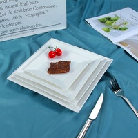 Assiettes à dîner carrées en porcelaine, 36 pièces, assiette de service en céramique de tailles variées pour pâtes de Steak et Dessert, amuse-gueule