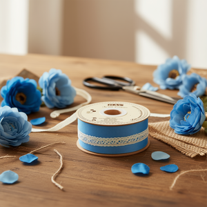 Strisce di pizzo Iln 1,3 cm x 22 m colore crema per artigianato e decorazioni - Product Image 2