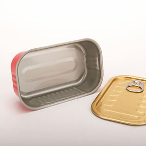 Boîte rectangulaire personnalisée en aluminium de 125ml, boîtes de conserve carrées vides avec extrémité facile à ouvrir 311 # pour le poisson-sardon - Product Image 3