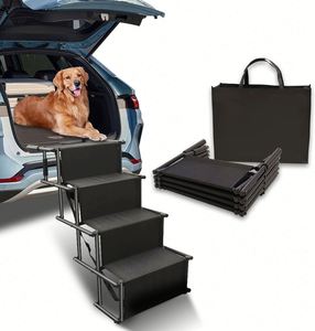 Rampe pliable pour voiture avec surface antidérapante, pour chiens de grande taille, portable, pour voitures et camions, 4 marches - Product Image 1