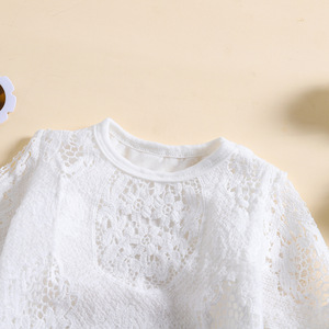 Nuova moda Set di vestiti per bambine in cotone per neonati primavera a manica lunga con tutina bianca <span class=keywords><strong>abbigliamento</strong></span> per ragazze - Product Image 3