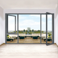 Système de fenêtre à battant en aluminium à triple vitrage, à rupture de pont thermique, anti-effraction haute sécurité, conforme à la norme NFRC CA Title 24, ouverture vers l'intérieur
