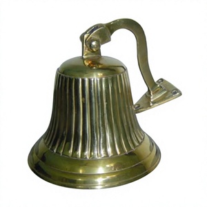Campana colgante decorativa, campanas de barco náutico grande, decoración navideña para boda, campanas de lujo, decoración de boda chapada en oro, artesanías de Metal - Product Image 1
