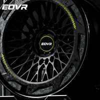 Jantes forgées EVOR en fibre de carbone noir brillant, 19, 20, 21, 22, 24, 26 pouces, multi-rayons, 5x114.3, 5x112, 5x130, pour voitures de luxe