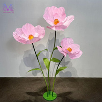 MILE Luxe Fleur géante suspendue en organza rose floral pour installation en arche, pour décoration de fond artistique de mariage et de vitrine