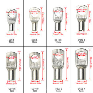 Terminales de Anillo para Ingeniería Química SC6 6 8 10 16 25, Conectores Redondos de Cobre Puro para Crimpado, Estilo Europeo - Product Image 1