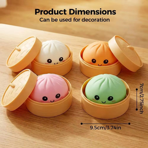 ของเล่นบีบตุ๊กตาซาลาเปาสีสันสดใสน่ารัก บีบแล้วคืนรูปช้าๆ บรรเทาความเครียด ของเล่นฟิดเจ็ตสำหรับเด็กและผู้ใหญ่ ของขวัญลดความวิตกกังวล - Product Image 5