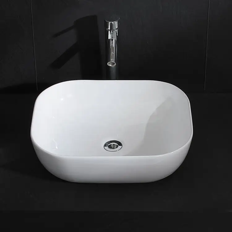 Moderna vendita calda delicato aspetto solido lavabo a superficie bianca mai sbiadire
