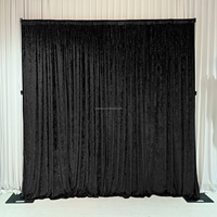Rideaux et draperies de luxe sur mesure en velours noir et or pour plafond, panneaux de toile de fond de mariage, décorations de scène pour événements et fêtes