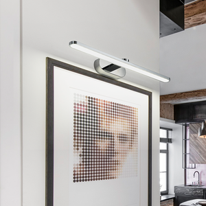 Applique murale rectangulaire moderne en aluminium blanc avec abat-jour en acrylique, lumière de miroir de chambre à coucher, LED à intensité variable, fabriqué à Zhongshan - Product Image 3