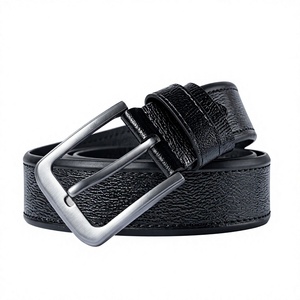 Men's <b>Cow</b> Hide Leather Belt with Alloy Buckle Solid Pattern Custom Logo Formal & Casual Style High Quality 3.4cm Width - Product Image 2