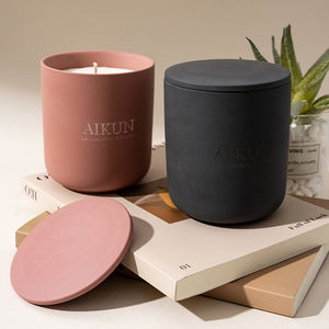AIKUN Pot Bougie Céramique Meilleure Vente Personnalisé Logo <span class=keywords><strong>Cire</strong></span> de Soja Parfumé pour Décoration d'Intérieur - Product Image 5