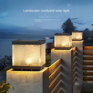 Aluminio al aire libre jardín impermeable blanco cálido luz decorativa Solar Powered valla poste jardín bolardo lámpara Pilar Luz - Product Image 5