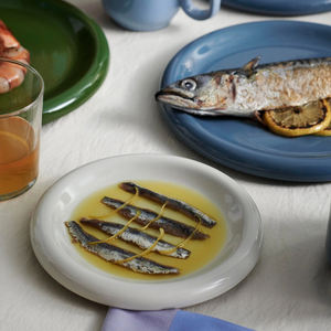 Serie Chubby, plato redondo de gres nórdico de color personalizado para servir comida, platos de cena de cerámica para restaurante - Product Image 6