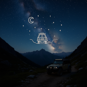 Camiseta de manga larga para coche todoterreno Mountain Outdoor, diseño de cielo nocturno - Product Image 3