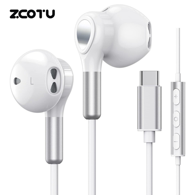 Digital Type C Earbuds Wired In-ear Headphones with Mic for Samsung S24 Ultra S23 Plus iPhone 15 16 Pro USB C Earphones