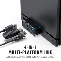 Hub USB 3.0 4-en-1 5 Gbit/s SuperSpeed, Extension Multiplateforme avec Stockage Plug & Play pour Steam Deck/PS5/Console PC