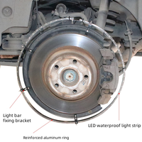 Bande LED RVB multicolore 12V 8W en gros avec contrôle sans fil par application pour éclairage de roues de voiture universel