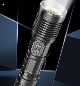 Lanterna tática xhp50 xhp, 2023 mais poderosa lanterna de autodefesa, 26650 lúmens, usb 18650 9000