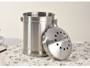 Steel Trash Garbage Compost Kitchen <b>Bin</b> Stainless Bucket Storage Can Pail With <b>Lid</b> and Used Contain - Product Image 4