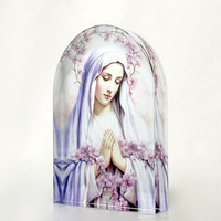 Presse-papiers en forme d'arche de saint imprimé coloré en cristal, cadeau religieux tendance de la mode en gros, cadeau de baptême MH-TF0329