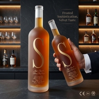 Bouteille en verre cylindrique de 700 ml, haute, pour vin de Bordeaux, avec base plate et bouchon en liège étanche, pour spiritueux, vente en gros