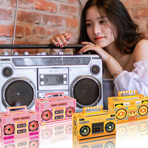DD282 fête rétro Radio faveur boîtes faveurs cadeau traiter Goodie bonbons papier boîtes pour 1980s thème <span class=keywords><strong>musique</strong></span> fête d'anniversaire - Product Image 4