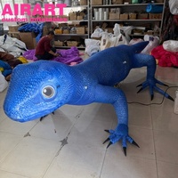 Lézard gonflable bleu décoratif publicitaire, gecko gonflable réaliste pour exposition