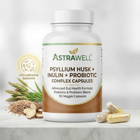 Astrawell Keto Friendly Fibres Prébiotiques + Probiotiques - Capsules de Gestion du Poids à base d'Inuline et de Psyllium - Usine OEM