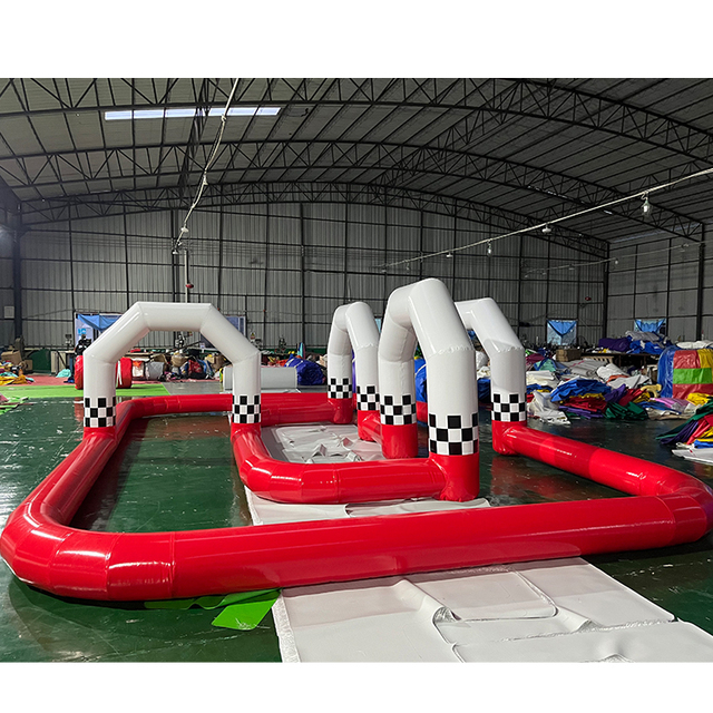 Commercial Grade Fun Inflatable Go Kart Track CE Certified 8x5m 500lbs Capacity Outdoor Entertainment Playground for Adults Kids