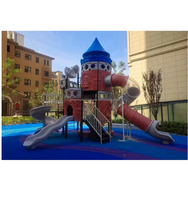 Toboggan de jeu extérieur haute capacité en acier et plastique pour jardin, école, zone résidentielle et aéroport