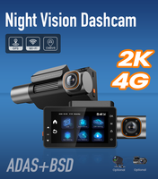 Cámara Inteligente para Vehículos Comerciales de 4 Canales y 2K con 4G LTE, GPS, IA, DMS, ADAS y BSD