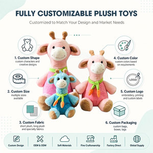 Peluche girafe de qualité supérieure, douce et confortable, en coton PP, pour enfants, cadeau d'anniversaire et jouet anti-stress - Product Image 2